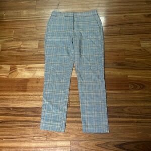 Zara Plaid Ankle Pants classic Career‎ Casual Trousers S